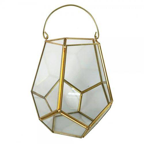 Vaso Decorativo de Vidro e Metal 19 Cm