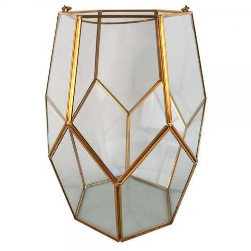 Vaso Decorativo de Vidro e Metal 25 Cm