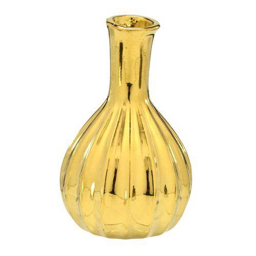 Vaso Decorativo Dourado de Mesa 15x10x10