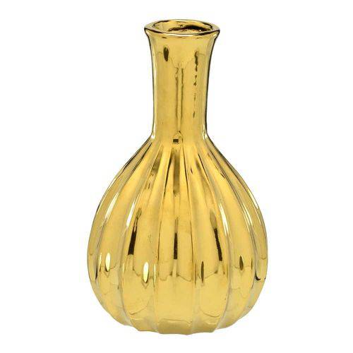Vaso Decorativo Dourado de Mesa 19x12x12