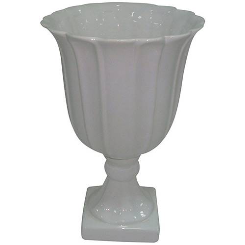 Vaso Decorativo em Cerâmica BTC Branco - (30x20x20cm)