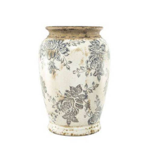 Vaso Decorativo em Cerâmica Florido 21,5cmx15cm Mart Collect