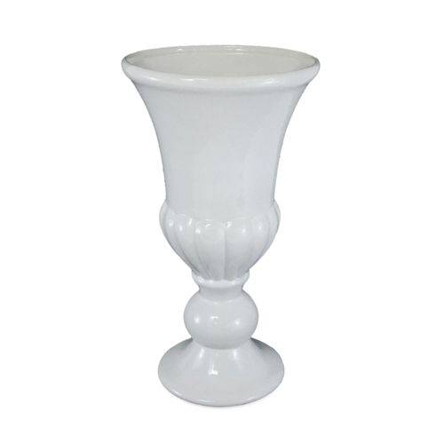 Vaso Decorativo em Cerâmica Luxo Branco 29cm