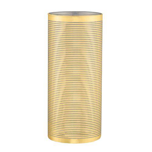 Vaso Decorativo Listrado em Vidro 23,5cmx10cm Mart Collection Dourado
