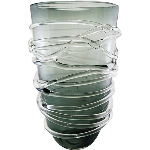 Vaso Decorativo Luxe Sole Cinza 36,5x23x23cm