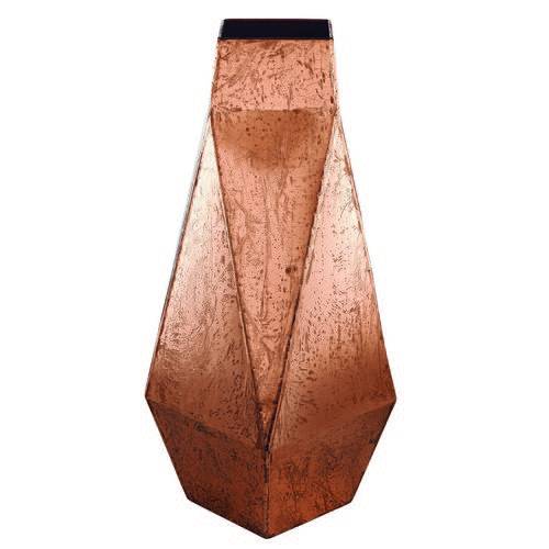 Vaso Decorativo Metal Cobre 17,5X47X17,5Cm