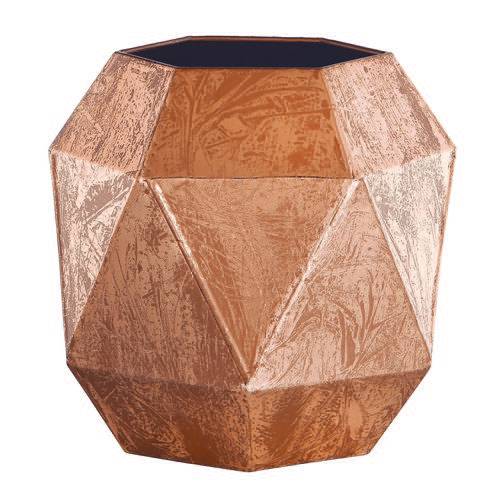 Vaso Decorativo Metal Cobre 18,5X18X17,5Cm