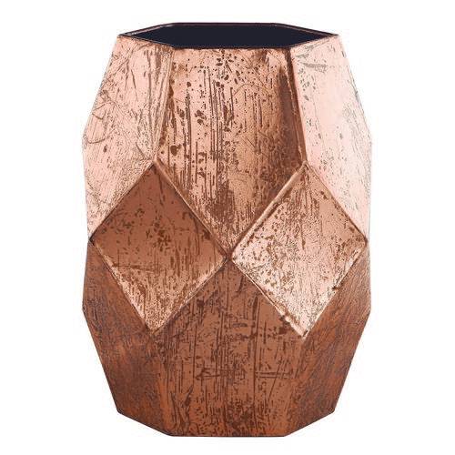 Vaso Decorativo Metal Cobre 13X18X14,5Cm