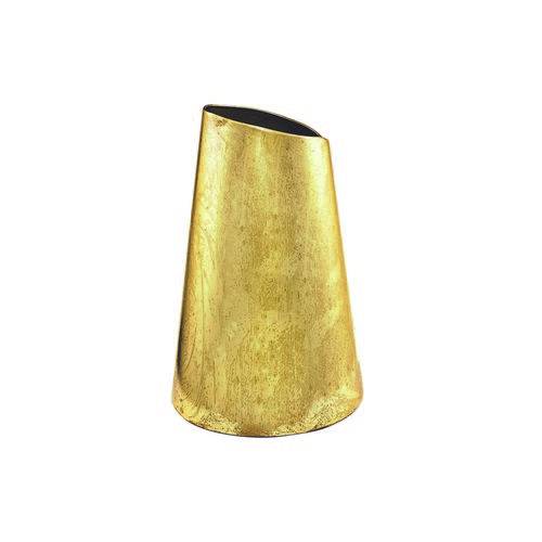 Vaso Decorativo Metal Dourado 14X19,5X14Cm