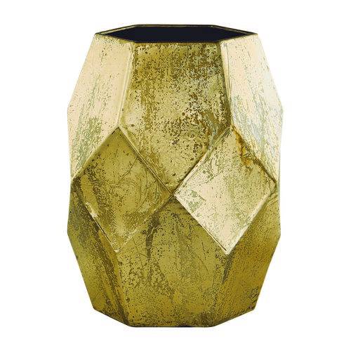 Vaso Decorativo Metal Dourado 13x18x14,5cm