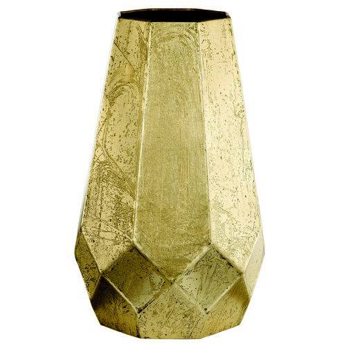 Vaso Decorativo Metal Dourado 21X33X21Cm 21X33X21Cm