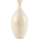 Vaso Decorativo Ornamental Cerâmica Acinturado Carmen Prestige Branco - 18x18x41cm