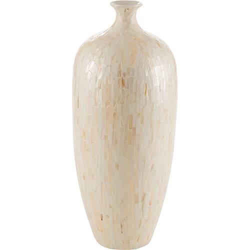 Vaso Decorativo Ornamental Cerâmica Bojudo Carmen Prestige Branco - 21x21x53cm