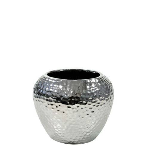 Vaso Decorativo Prata em Cerâmica 10,5 Cm