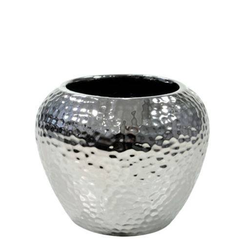 Vaso Decorativo Prata em Cerâmica 14 Cm