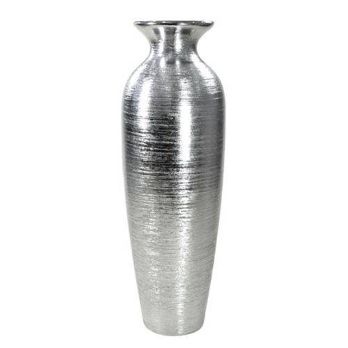 Vaso Decorativo Prata em Cerâmica 41 Cm