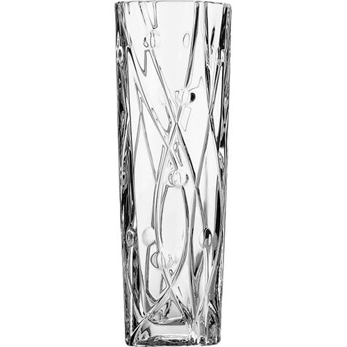 Vaso Decorativo Slim Labyrinth Rojemac Cristal Bohemia Transparente 25,5x7x7cm
