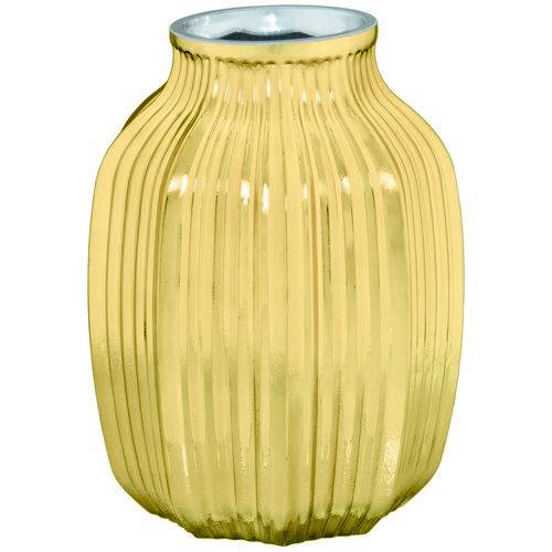 Vaso Decorativo Vidro Dourado 15,5x21,5x15,5cm