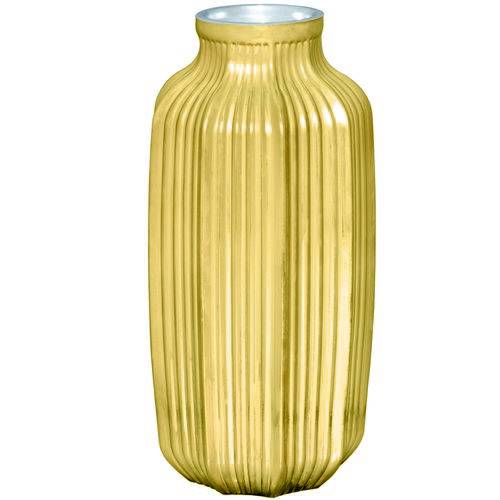 Vaso Decorativo Vidro Dourado 13x26,5x13cm
