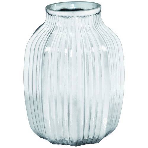Vaso Decorativo Vidro Prata 15,5x21,5x15,5cm