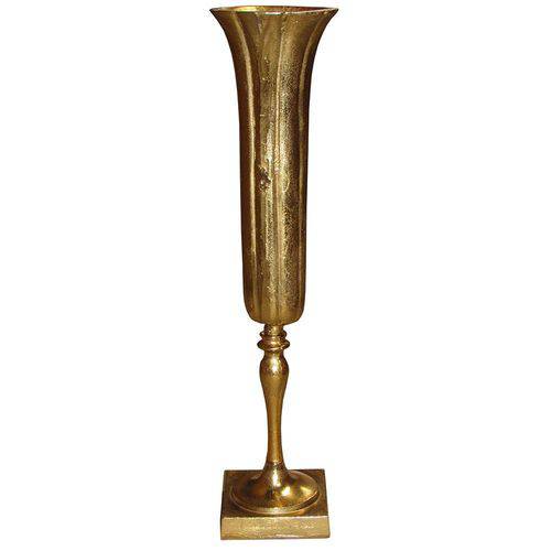 Vaso Dourado em Alumínio Brilhante 82cm X 20cm