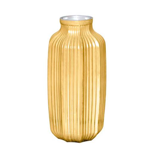 Vaso Dourado em Vidro 27 Cm