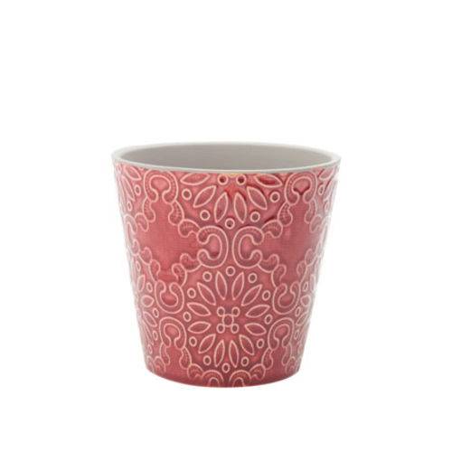 Vaso em Cerâmica Cone Flowers Rosa 12,5 Cm