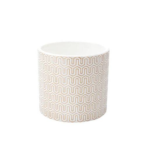 Vaso em Cerâmica Forms Branco/dourado 13 Cm