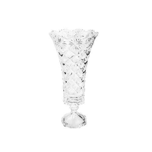 Vaso em Cristal com Pé Lyor Diamond 16x33,5cm