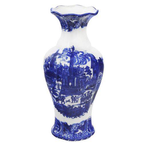 Vaso em Porcelana Azul 37x15