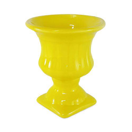 Vaso Grego Decorativo em Cerâmica Amarelo 11 Cm Taça