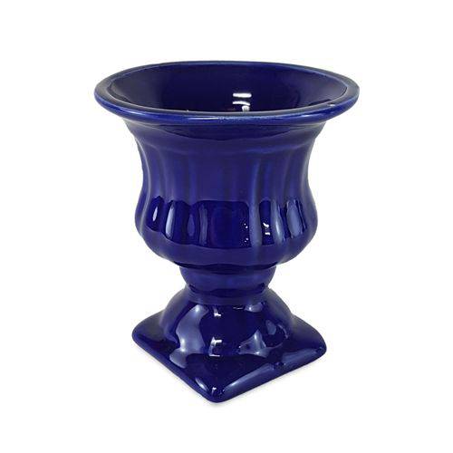 Vaso Grego Decorativo em Cerâmica Azul Bic 11 Cm Taça