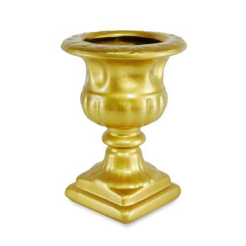 Vaso Grego Decorativo em Cerâmica Dourado 22cm