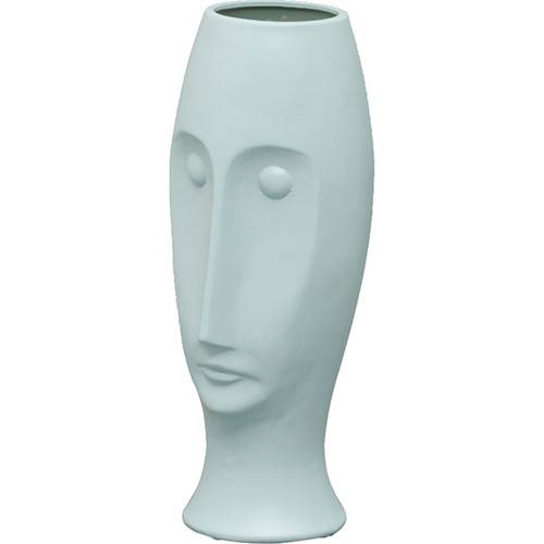 Vaso Ornamental de Cerâmica Face Verde 30,5cm - Prestige