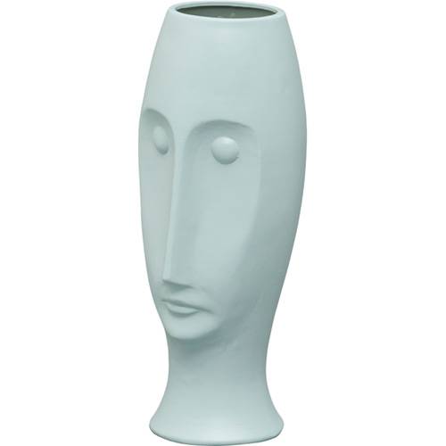 Vaso Ornamental de Cerâmica Face Verde 40,6cm - Prestige