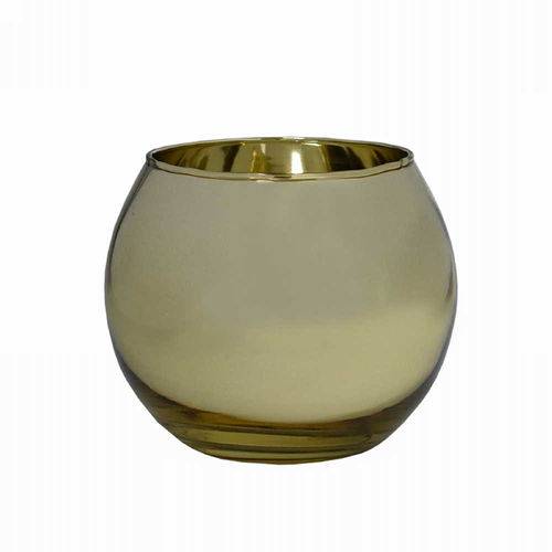 Vaso Potiche Vidro Dourado Lumen Ball 9 Cm
