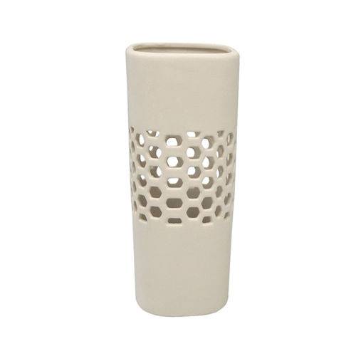 Vaso Quad Cerâmica Bege SRU2022.