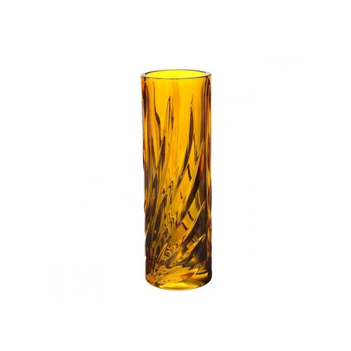 Vaso Solitário em Cristal Ecologico L'Hermitage 6,5x20,5cm Ambar