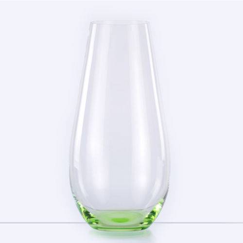 Vaso Vidro Bohemia Decoração Verde Green Transparente 30 Cm