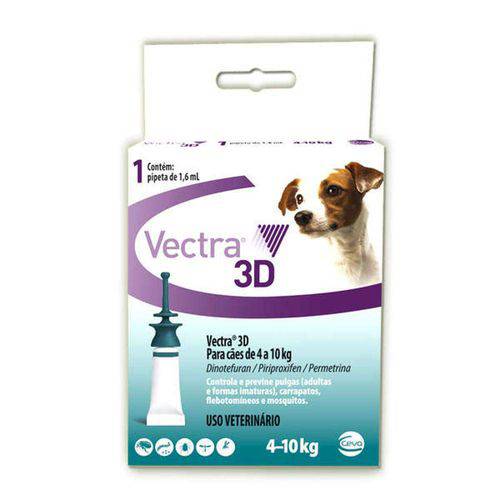 Vectra 3D - Cães 4 a 10kg - Antipulgas e Carrapatos
