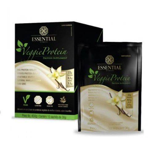 Veggie Vanilla Protein Essential Nutrition Sachê 15 X 30g