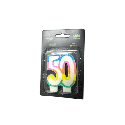 Vela 50 Anos com Glitter Festcolor