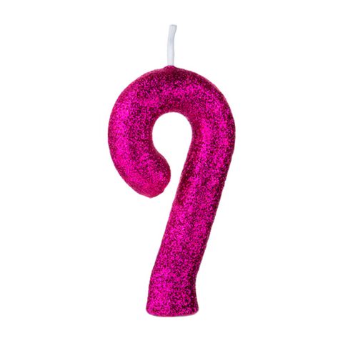 Vela de Aniversário Cintilante Pink Nº 9 - Regina