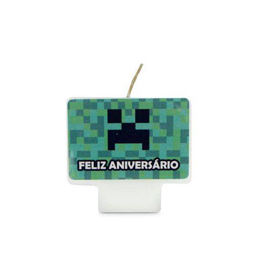 Vela de Aniversario Personalizado para Festa Minecraft