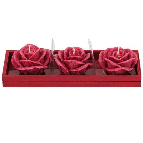 Vela Enjoy Candles Rosas Cera Vermelha 8cm