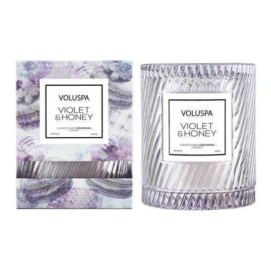 Vela Violet e Honey Macaron Collection Redoma Texturizada 55 Horas Voluspa