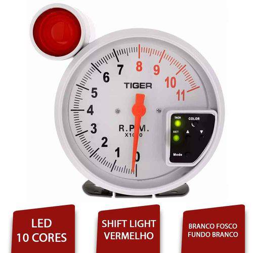 Velocimetro Tiger Conta Giro Universal Led de 10 Cores Branco