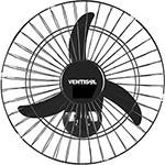 Ventilador de Parede Ventisol Oscilante New Premium Aço Preto 3 Velocidades - 50cm
