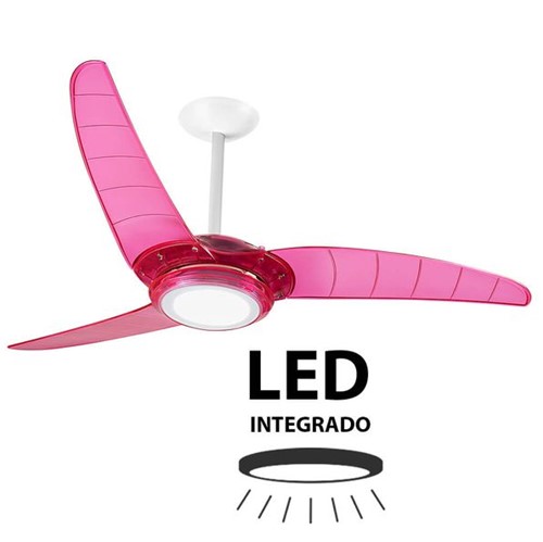 Ventilador de Teto Spirit 303 Rosa Neon LED