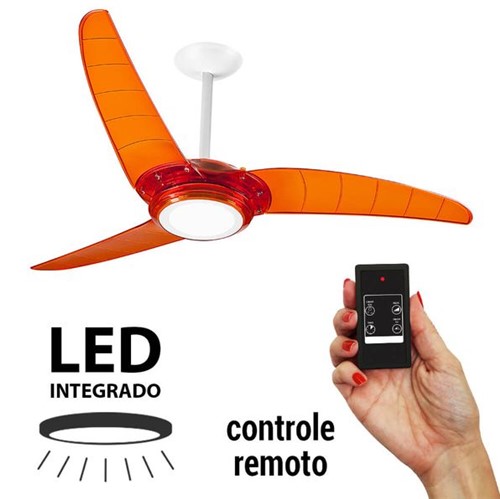 Ventilador de Teto Spirit 303 Tangerina LED Controle Remoto